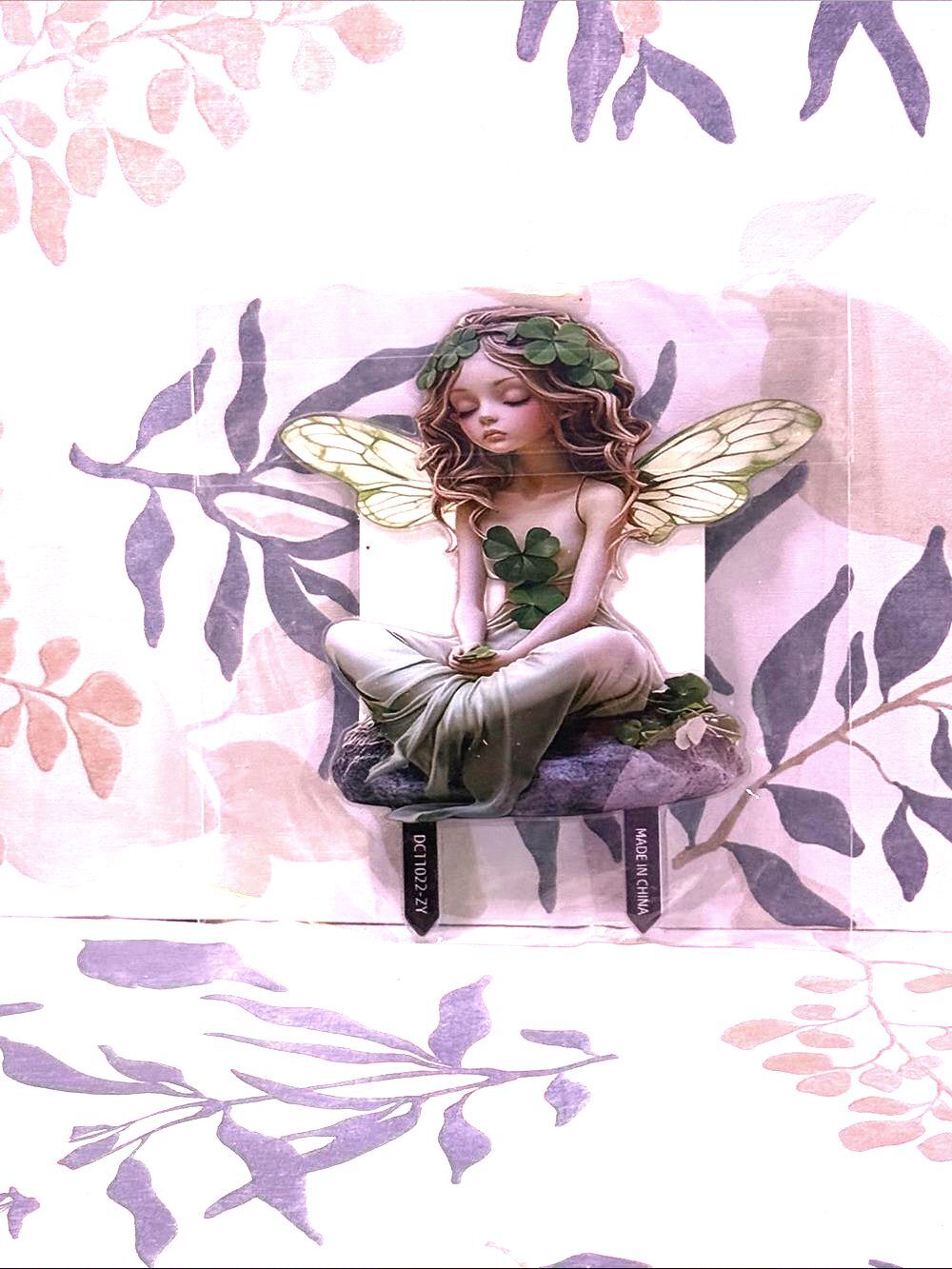 NWT 2D Flat Green Fairy garden Stake Decor Figurine - Unbranded